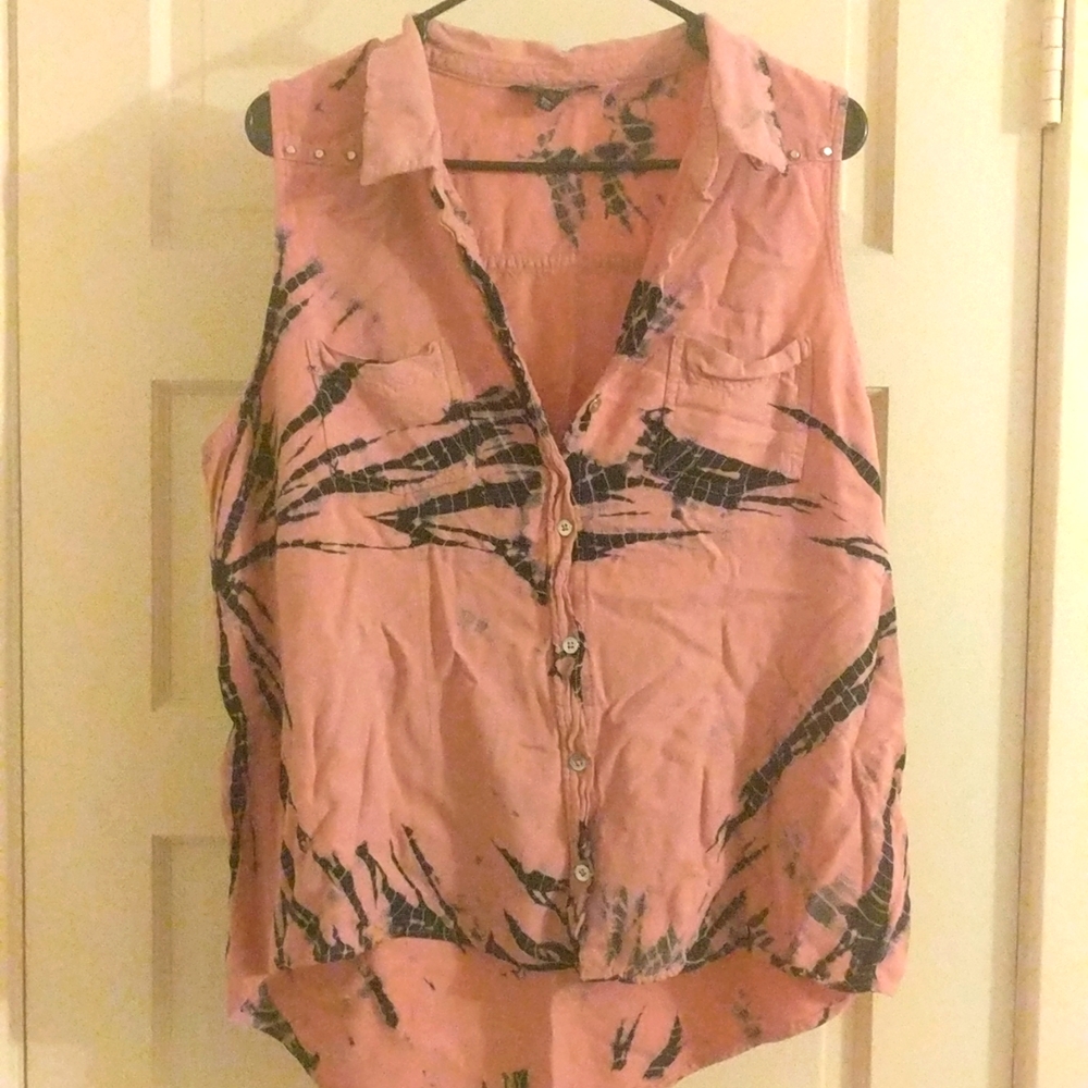 Tie Dye Button Tank